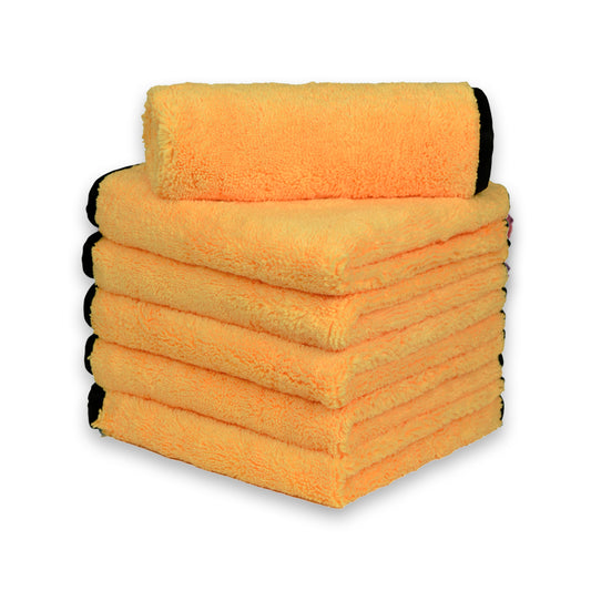 ImportWorx Gold/Black Binding Long/Short Double Sided Microfiber Towels 16" x 16"
