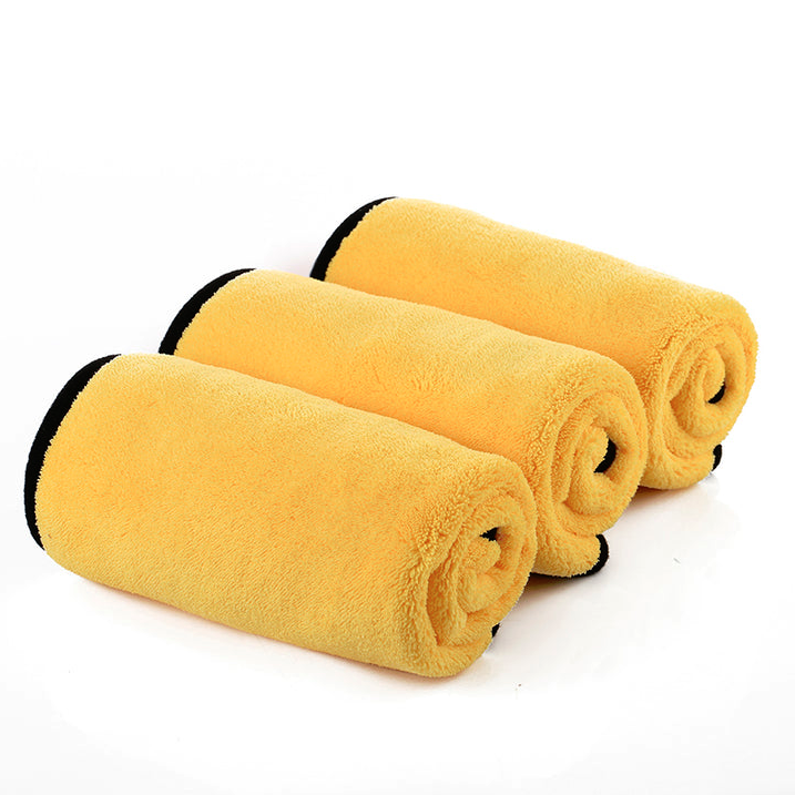 ImportWorx Double Sided Yellow/Gray Coral Fleece Microfiber Towels 16" x 12"