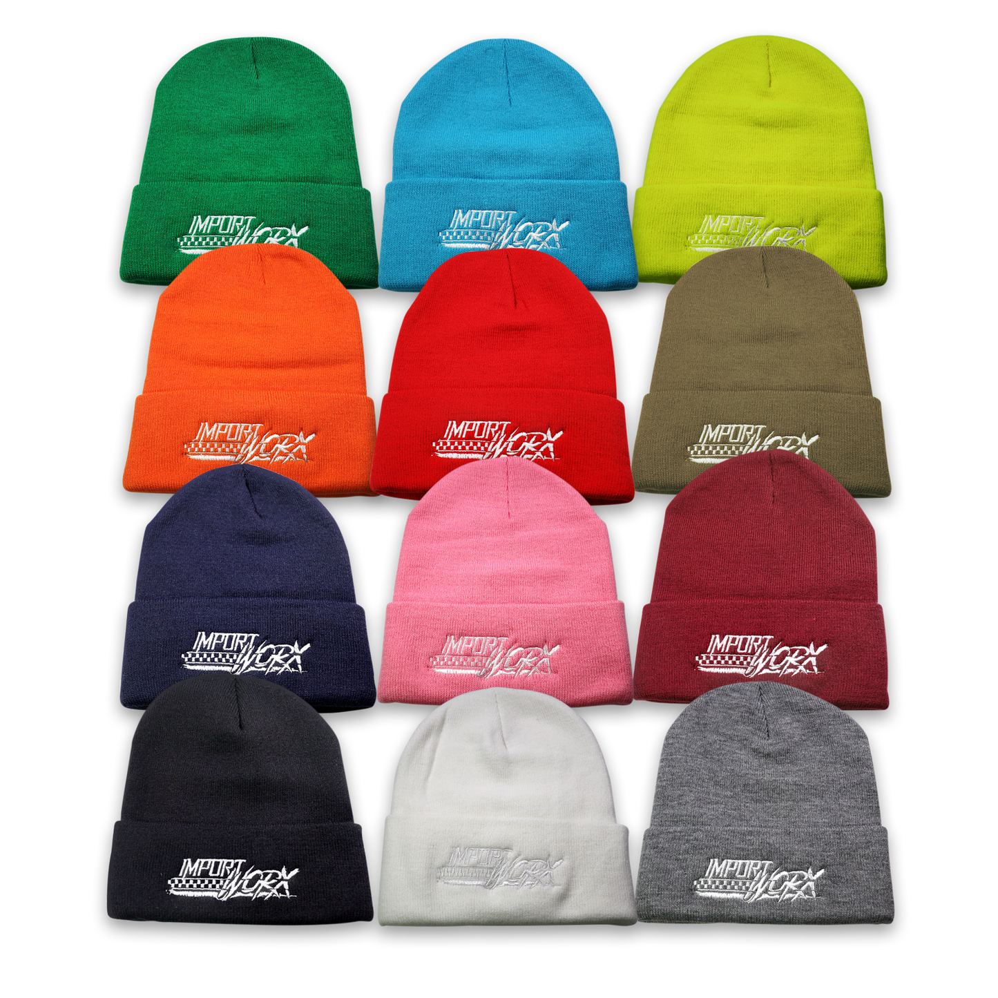 ImportWorx Checkered Embroidered Beanie