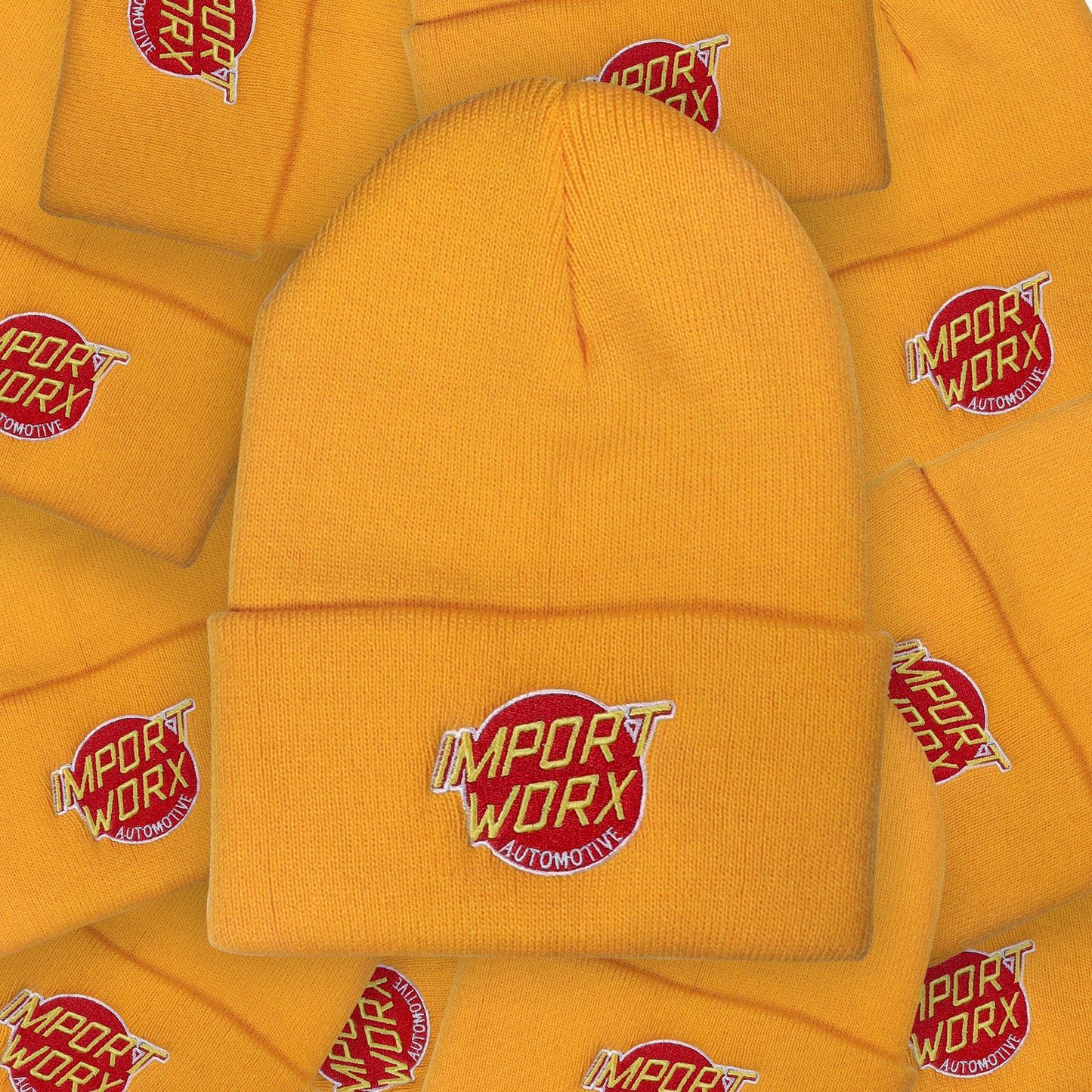 ImportWorx Automotive Cruise Embroidered Gold Beanie