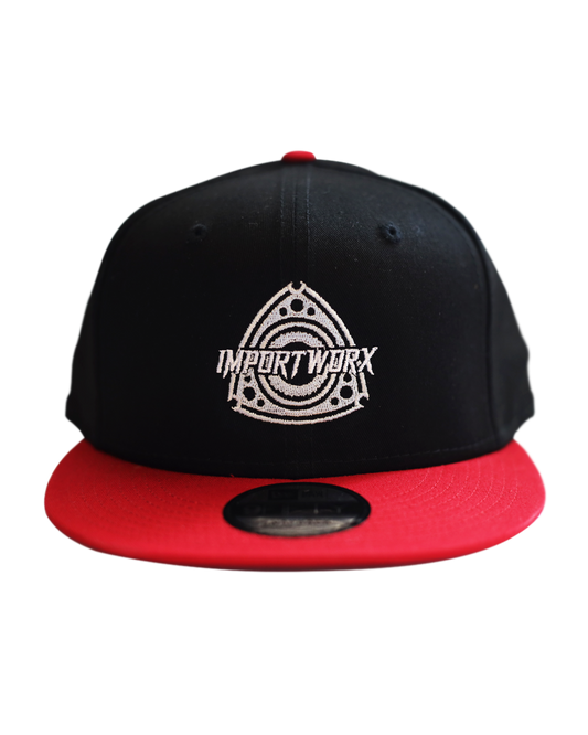 ImportWorx Black/Red Rotary 9FIFTY Embroidered Snapback Hat