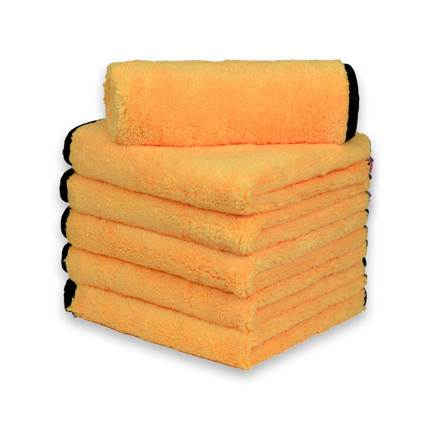 ImportWorx Gold/Black Binding Long/Short Double Sided Microfiber Towels 16" x 16"