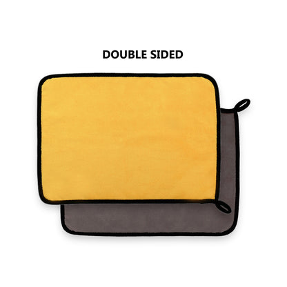 ImportWorx Double Sided Yellow/Gray Coral Fleece Microfiber Towels 16" x 12"