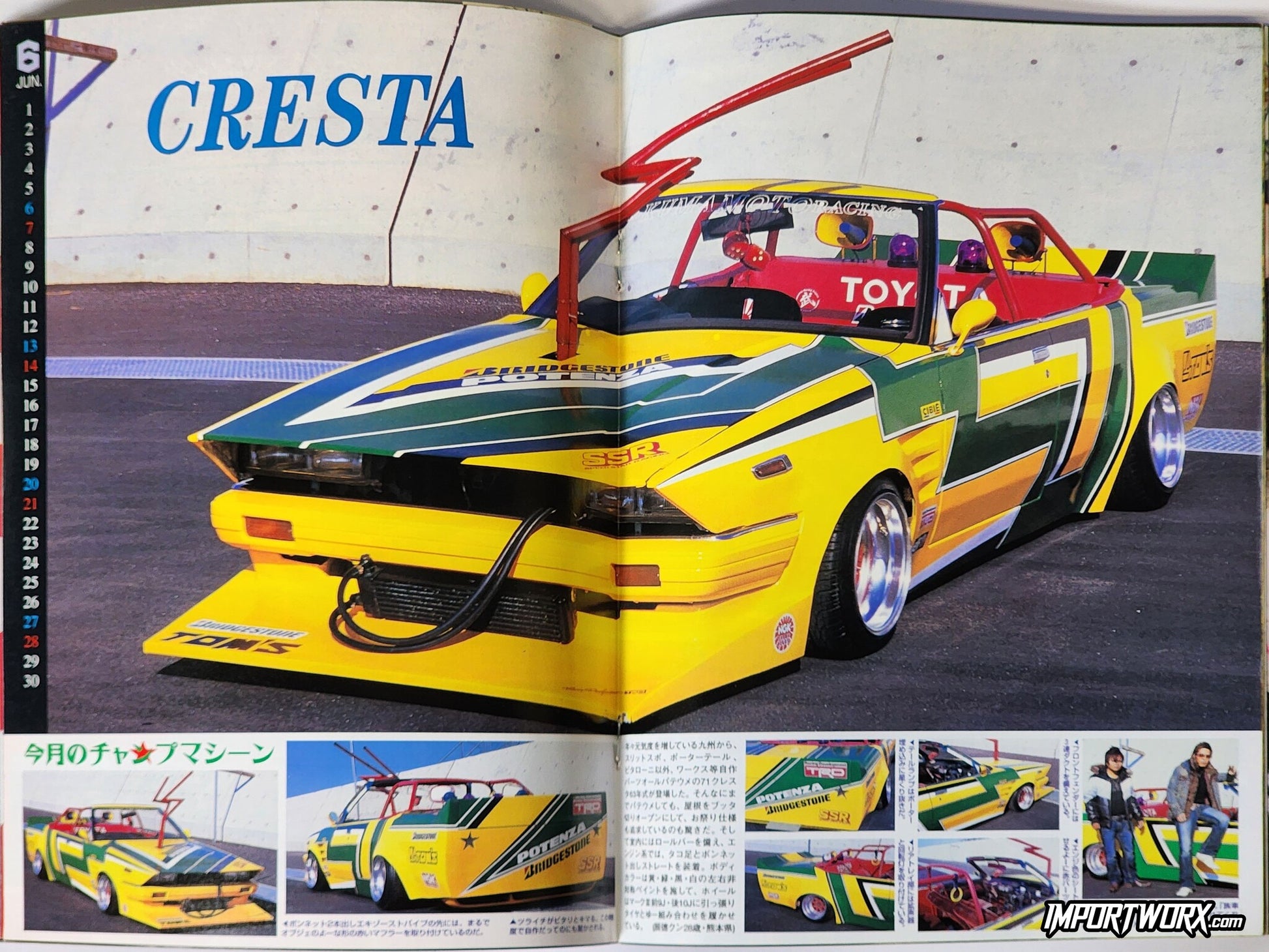 Champ Road July 2009 Toyota Cresta yellow Bridgestone livery kaido racer coverage.