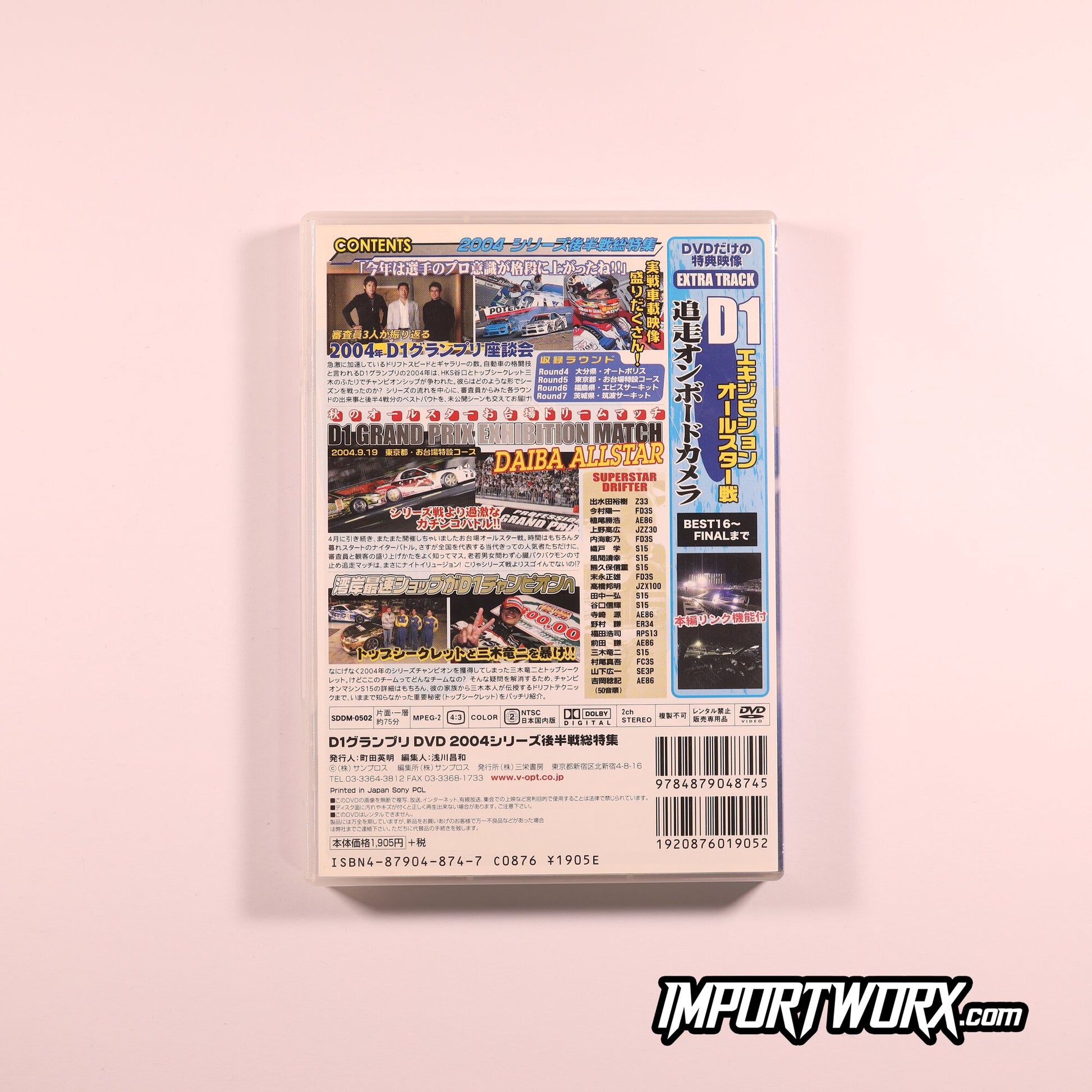 D1GP 2004 DVD Back Cover - Autopolis Ebisu Tsukuba Results