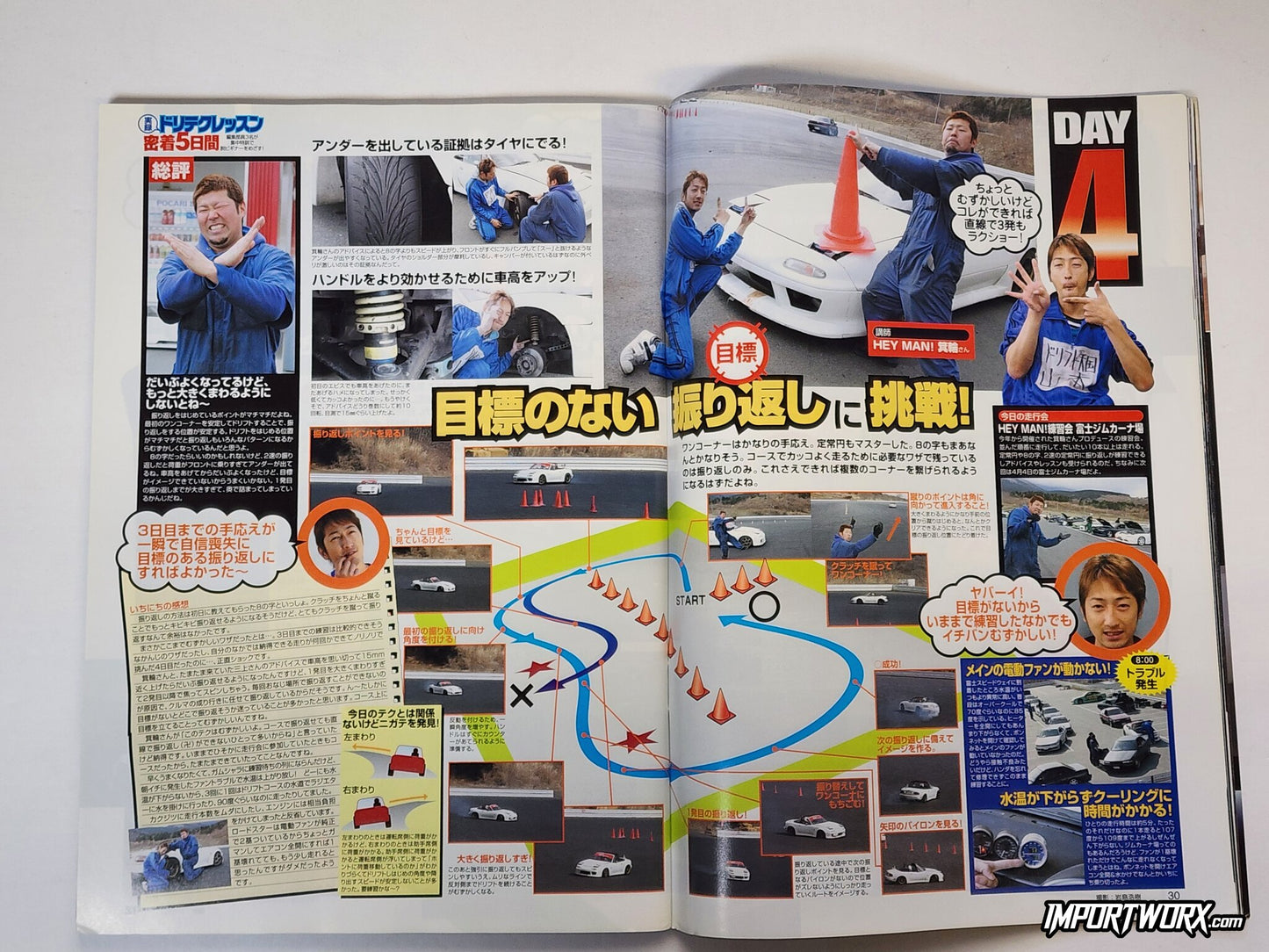 Layout diagram of the Miata drifting school at Gymkhana Mt. Fuji from Drift Tengoku April 2007.