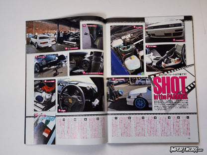 Spread shot at Fuji Speedway paddock, Drift Tengoku April 2014 issue.