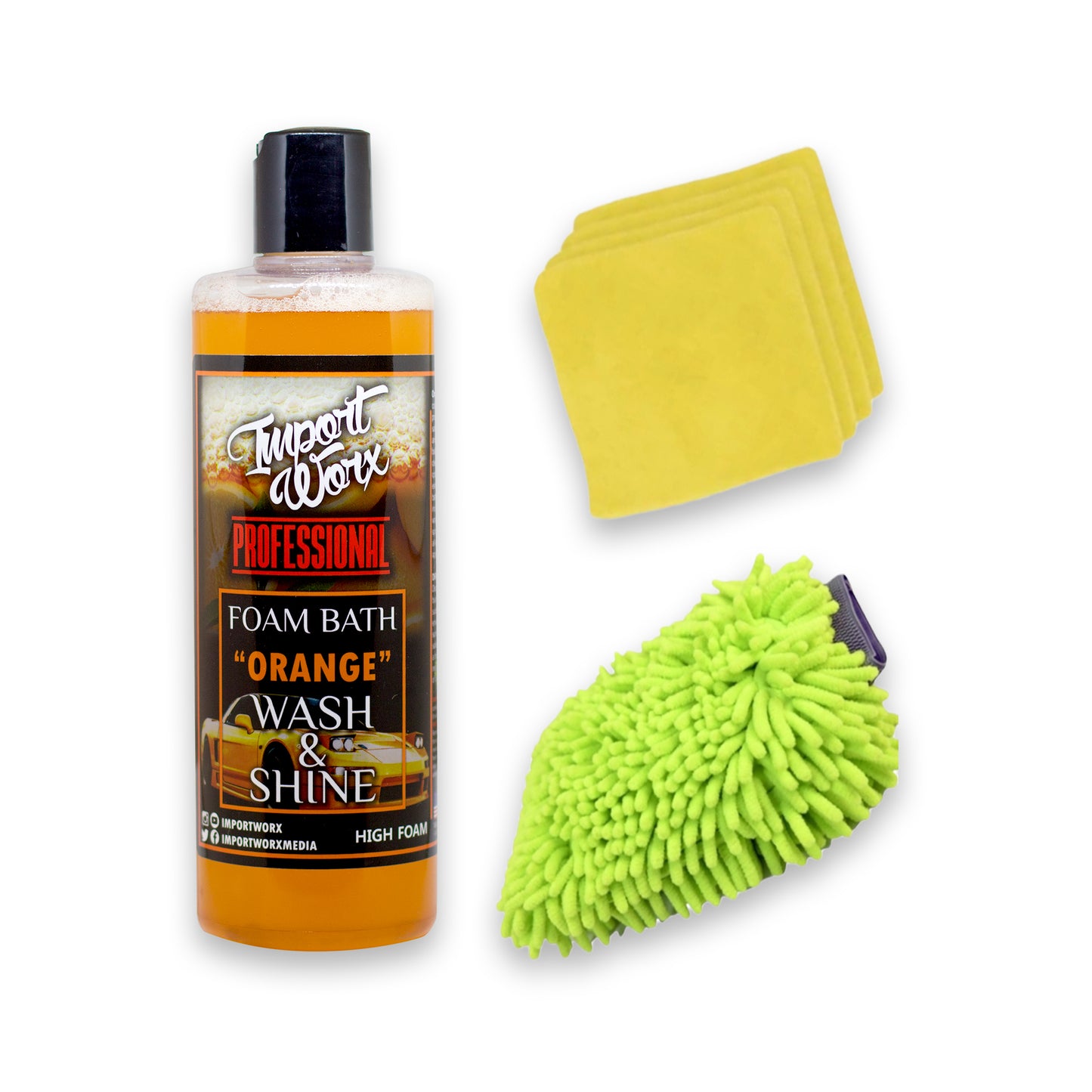 ImportWorx Foam Bath Soap & Wash Mitt Kit