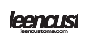 Black 'leencus' logo with website text on a white background