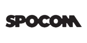 Black 'SPOCOM' logo on a white background