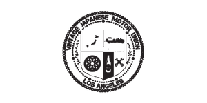Vintage Japanese Motor Union logo with emblem and text on a white background