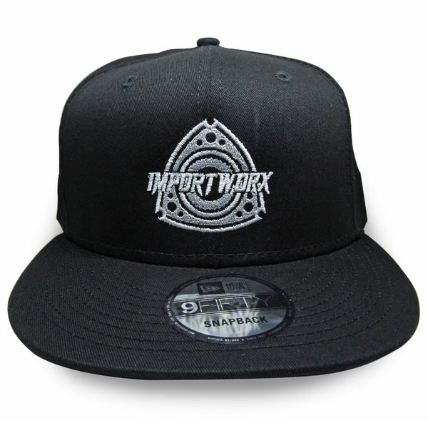 ImportWorx x New Era Black Rotary 9FIFTY Snapback Hat Embroidered