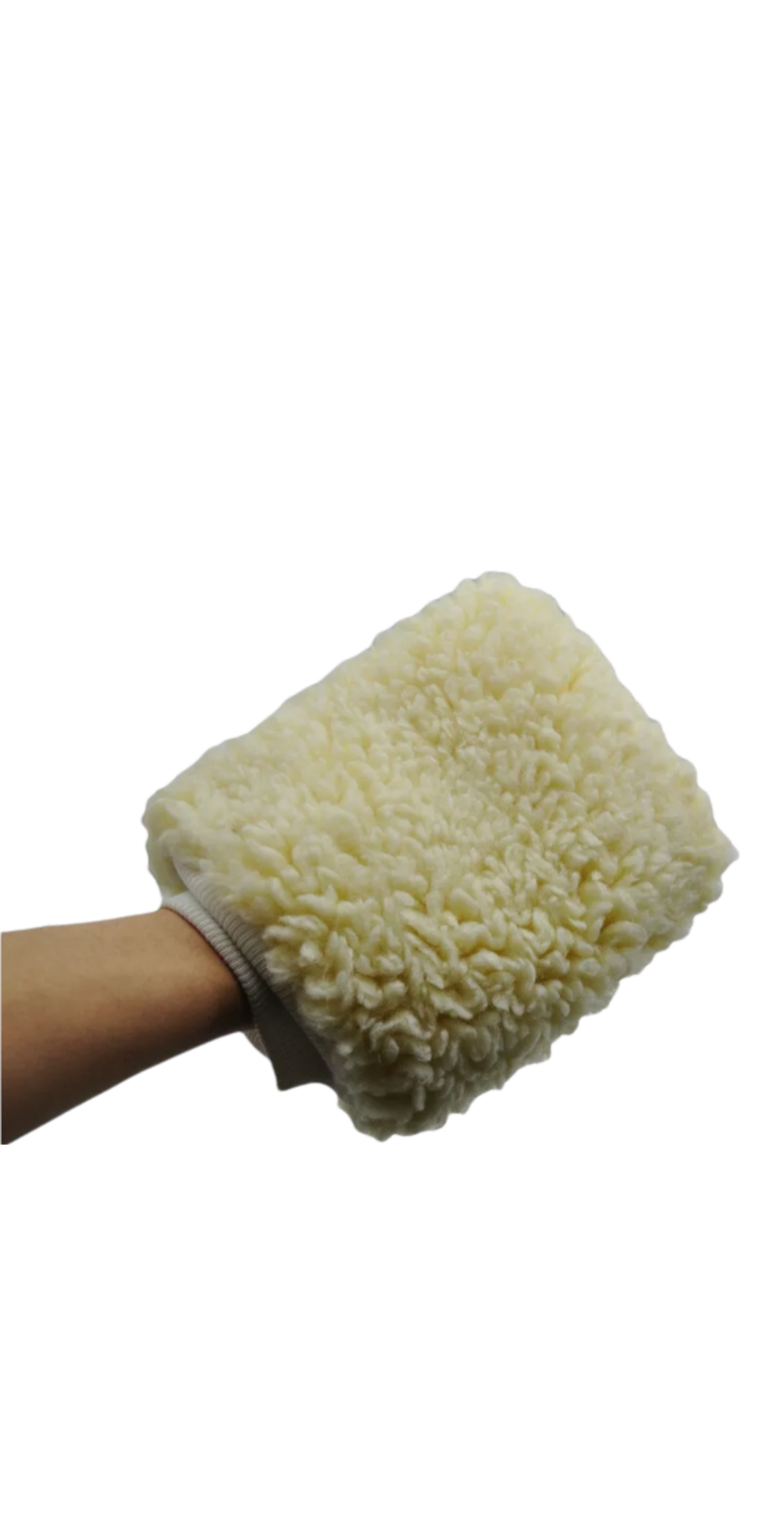ImportWorx Polyester Wool Cream Wash Mitt 11"