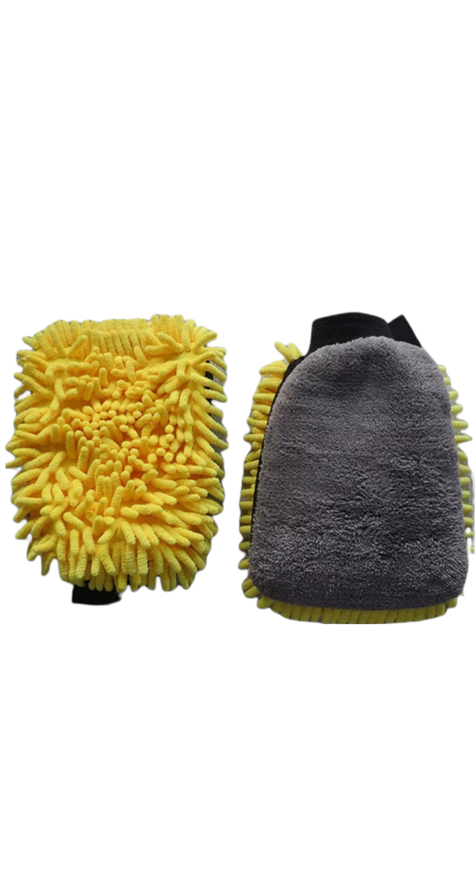 ImportWorx Microfiber & Chenille 3 in 1 Yellow/Gray Wash Mitt 12