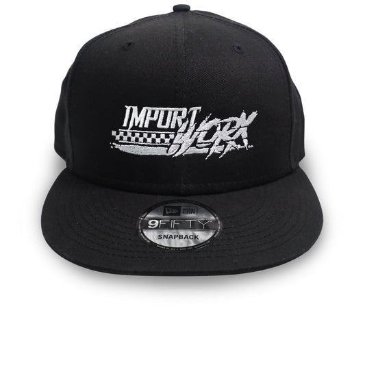 ImportWorx Black Checkered 9FIFTY Embroidered Snapback Hat