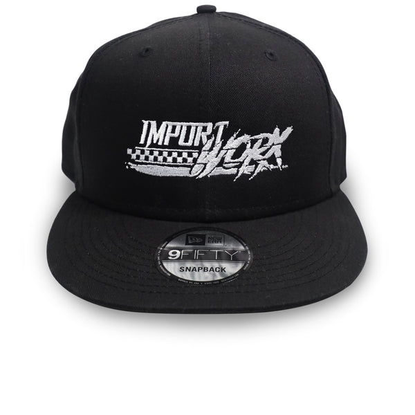ImportWorx x New Era Black Checkered 9FIFTY Snapback Hat Embroidered