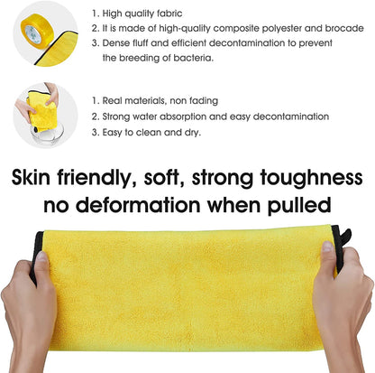 ImportWorx Double Sided Yellow/Gray Coral Fleece Microfiber Towels 16" x 12"