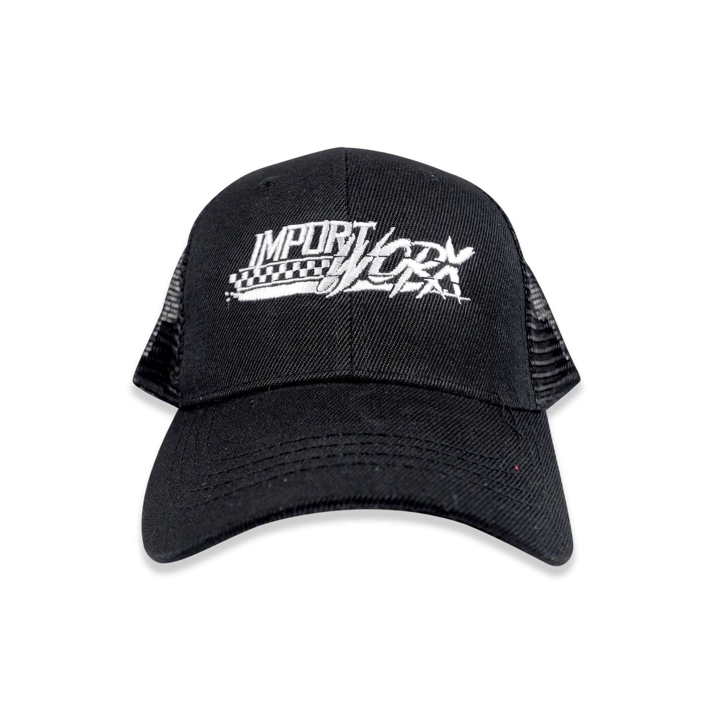 ImportWorx Embroidered Checkered Snapback Trucker Hat