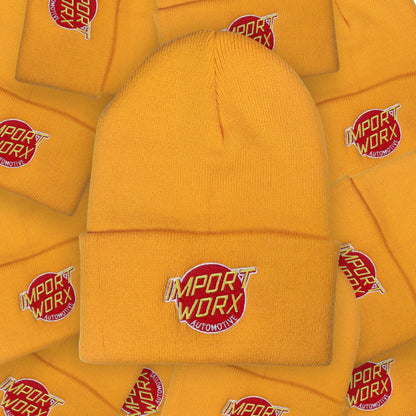 ImportWorx Automotive Cruise Embroidered Gold Beanie