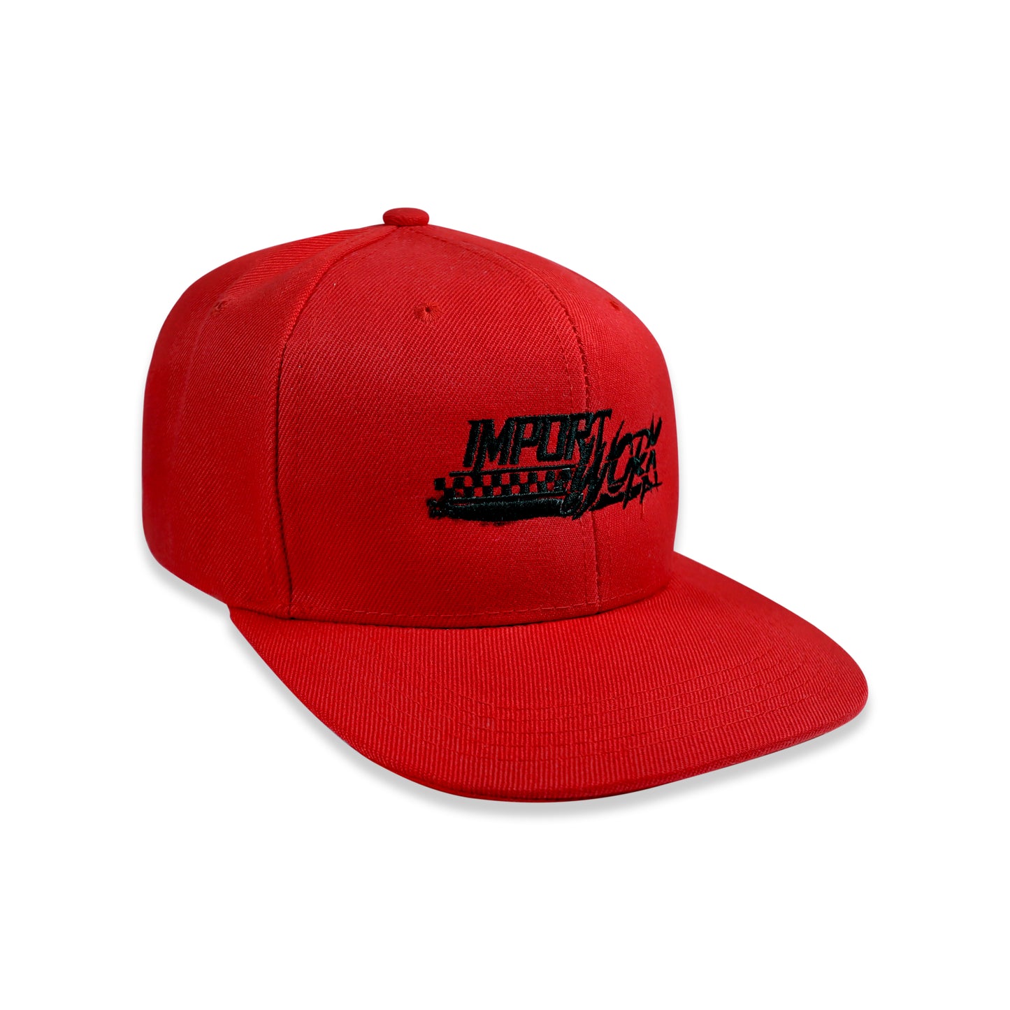 ImportWorx Red Checkered Embroidered Snapback Hat